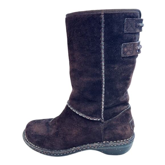 UGG Women's Haywell Mid-Calf Boots Brown Size 7 Winter Sheepskin Lined - Picture 6 of 13